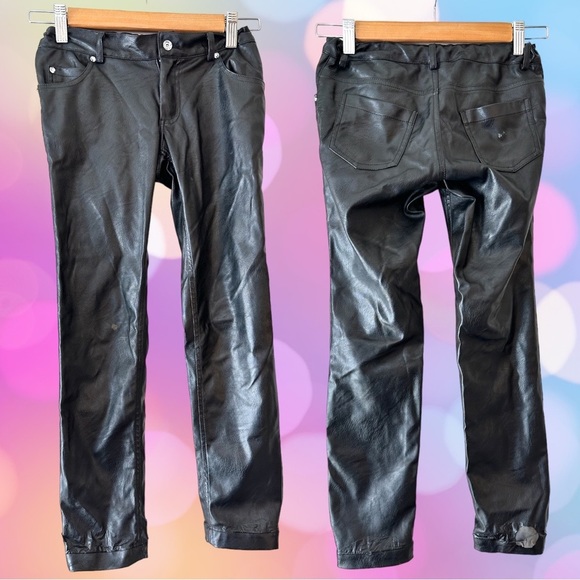 Kate Mack Faux Leather Pant Adjustable waist GUC vegan - Picture 2 of 7